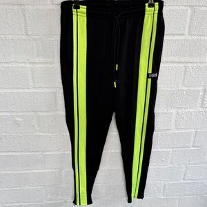 Pink Victoria Secret Black Neon Striped Joggers sz S